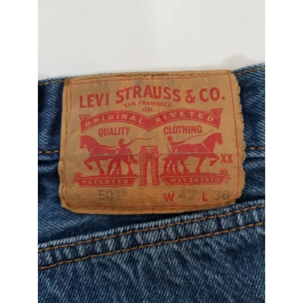 Levi's Men's 501 Jeans Button Fly Denim Blue 42 X 33